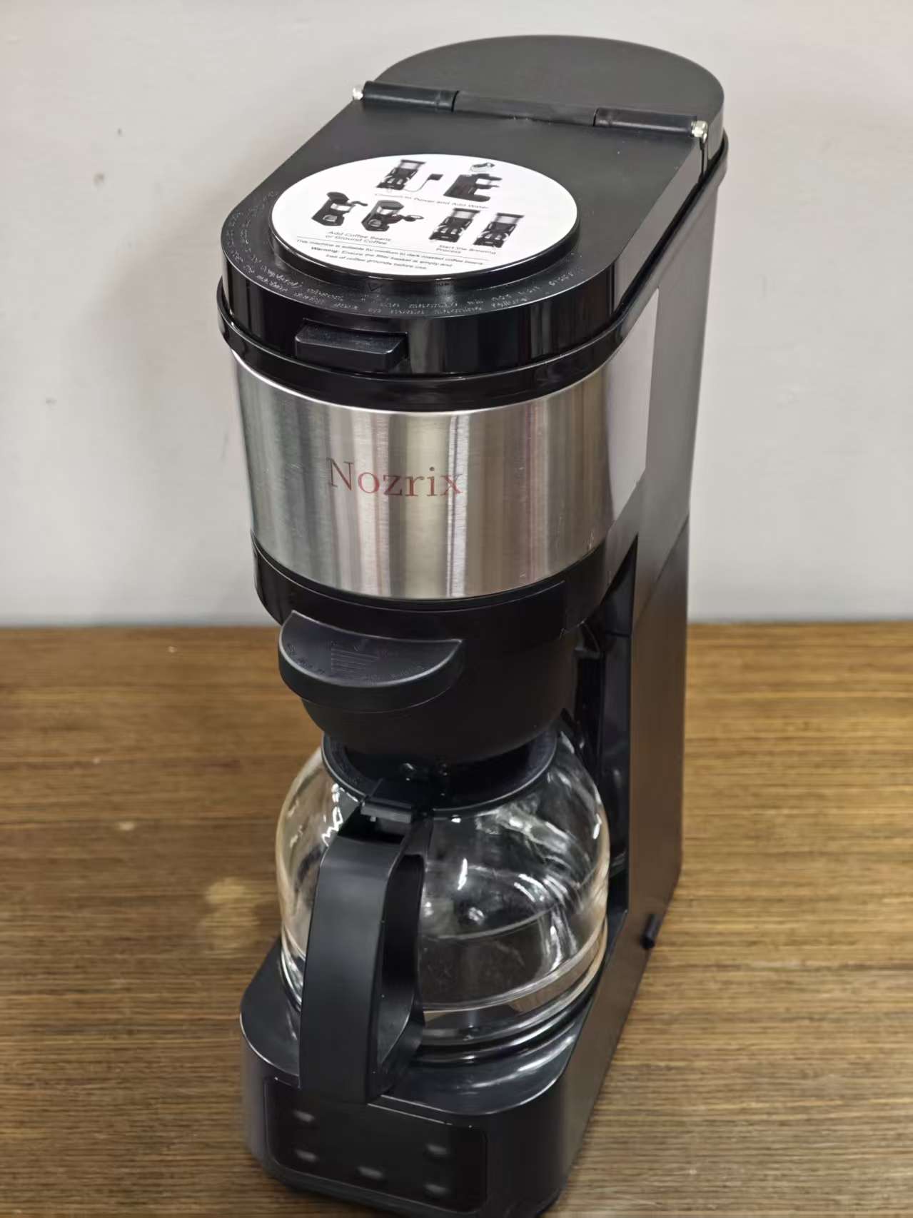 Nozrix 5 Cup Drip Coffee Maker Machine, One-Touch Pour Over, Auto Pause Brewing with Double Wall Thermal Carafe